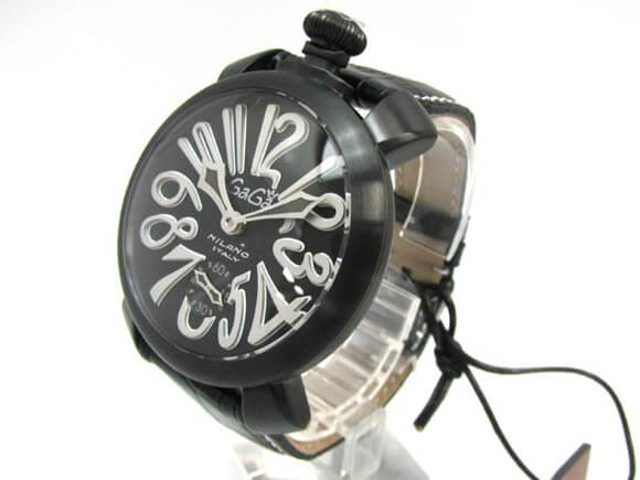 ガガミラノ スーパーコピーGaGa MILANO 時計 マニュアーレ マヌアーレ 48mm ブラックレザー 5012.06S 